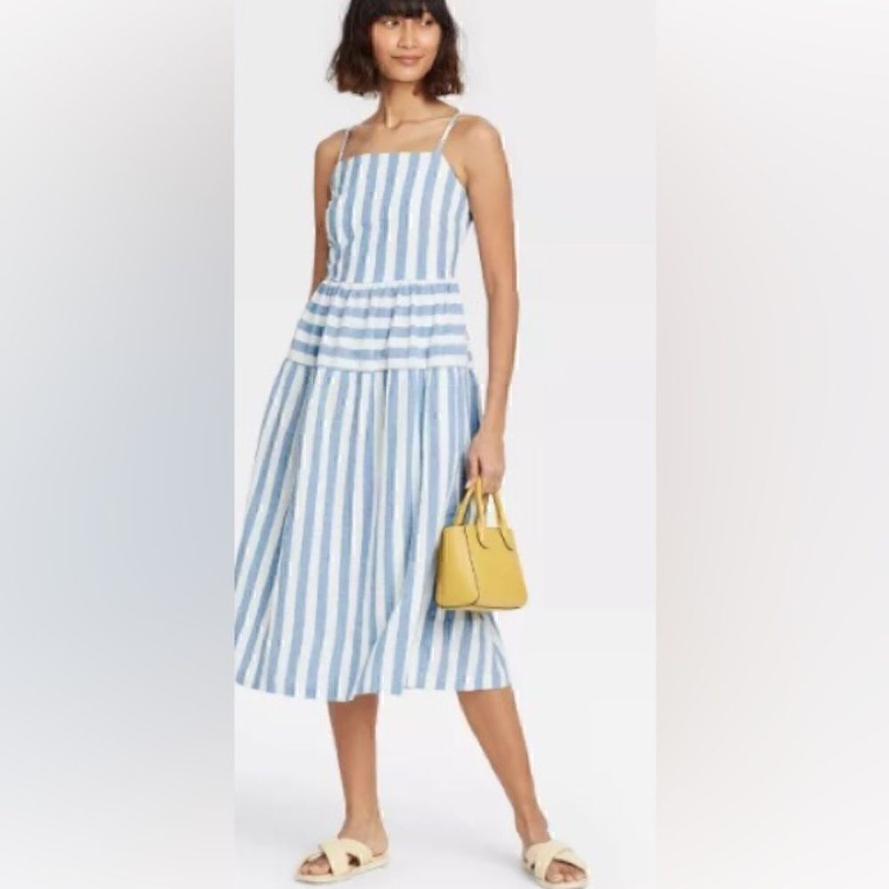 Universal Thread Blue Stripe Summer Midi Dress